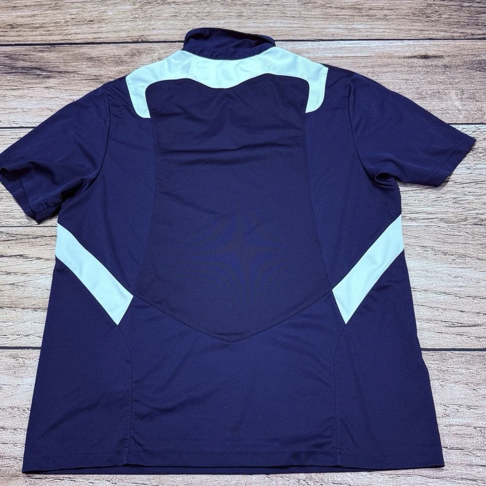 adidas Notre Dame Polo Shirt Mens XL Blue Scorch Climalite Golf Stretch 3 Stripe